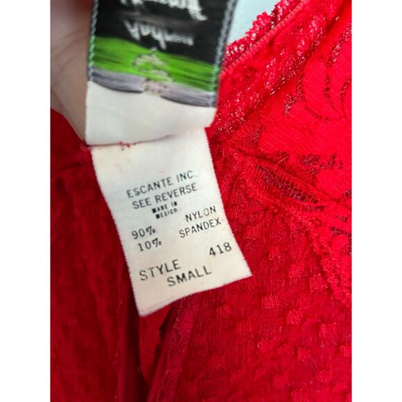 Vintage Andrea Kristoff For Escante Red Body Suit Small - Picture 9 of 9